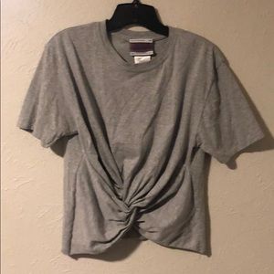 Cropped, front tied tee